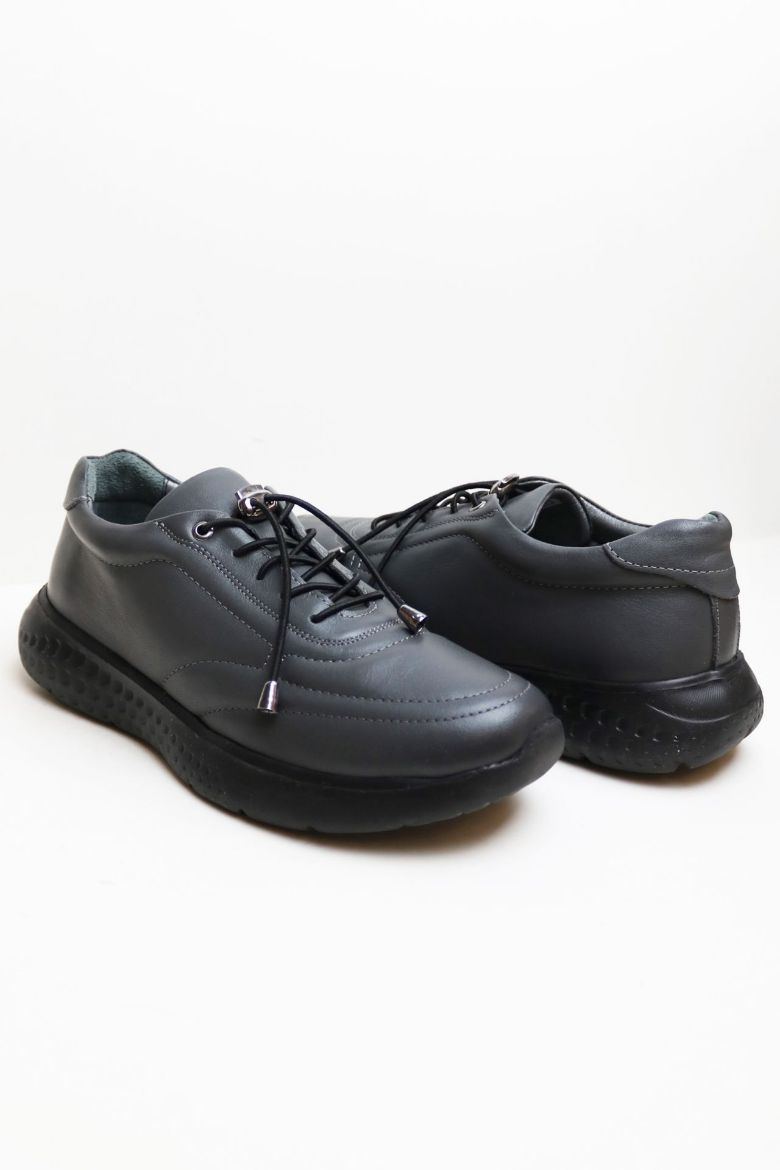 Bağcıklı Ortopedik Taban Günlük Ayakkabı  GRİ resmi