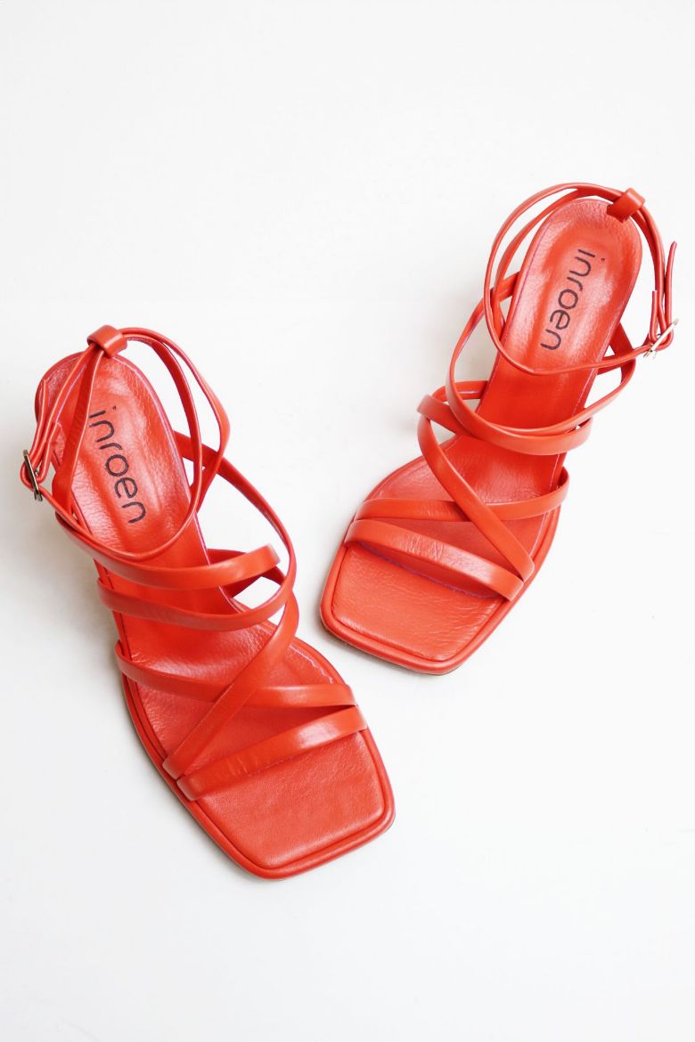 Çarpraz Bantlı Hakiki Deri Bilekten Bağlamalı Kadeh Topuk Topuklu Ayakkabı  NARCİCEGİ resmi