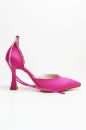 Bilekten Bağlı Taşlı  Kadeh Topuk Stiletto  PEMBE