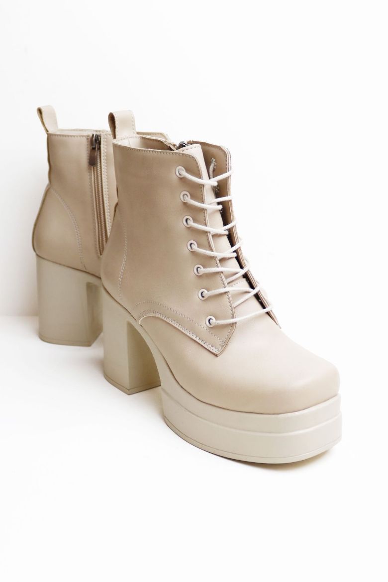 Bağcıklı Platform Kalın Topuklu Kadın Bot  VİZON resmi