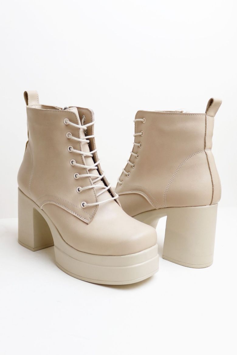 Bağcıklı Platform Kalın Topuklu Kadın Bot  VİZON resmi