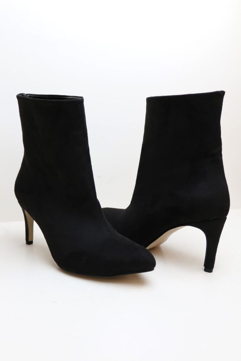 Sivri Burun Bilek Üstü Ince Topuklu Kadın Bot  SİYAH SÜET resmi