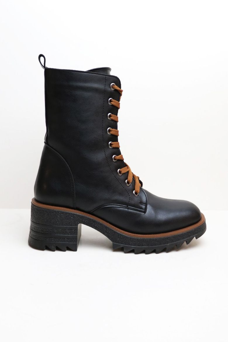 Bağcıklı Kaydırmaz Taban Kadın Bot  SİYAH resmi