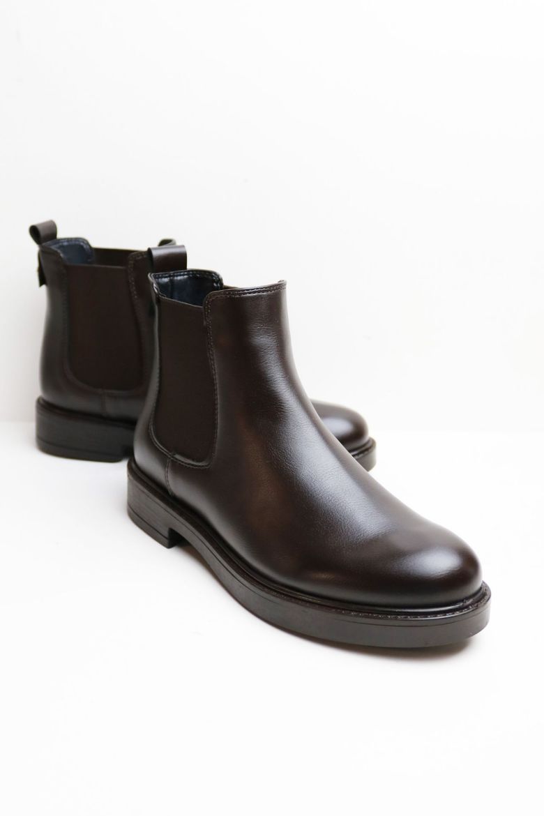 Lastik Detaylı Hakiki Deri Chelsea Kadın Bot  KAHVE resmi