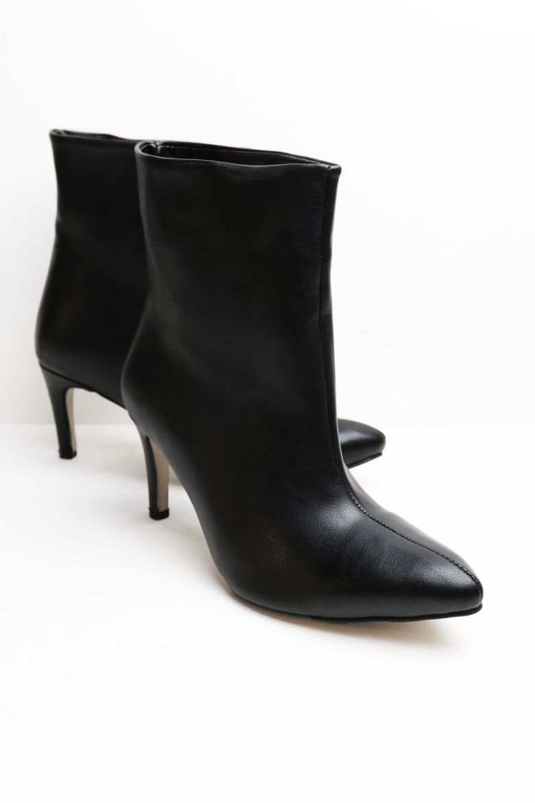Sivri Burun Bilek Üstü Ince Topuklu Kadın Bot  SİYAH resmi