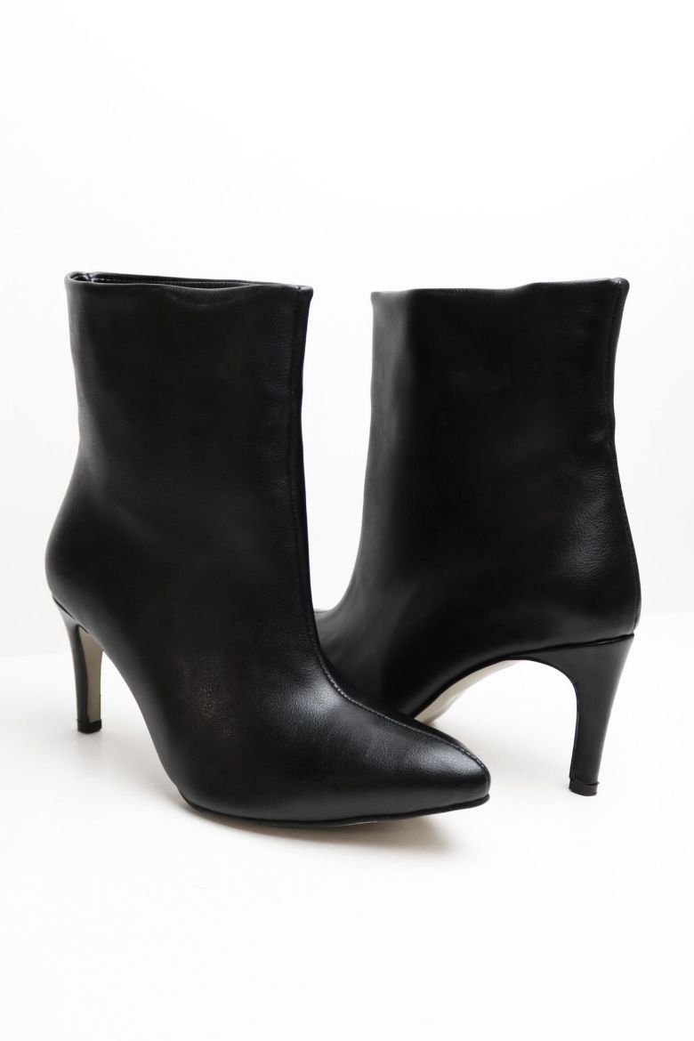 Sivri Burun Bilek Üstü Ince Topuklu Kadın Bot  SİYAH resmi