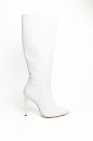 Sivri Burun Diz Üstü Ince Topuklu Kadın Çizme  BEYAZ