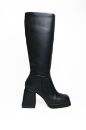 Fermuarlı Küt Burun Kalın Topuklu Kadın Çizme  SİYAH
