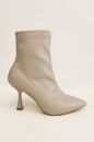 Sivri Burun Kadeh Topuk Cilt Kadın Bot  BEJ