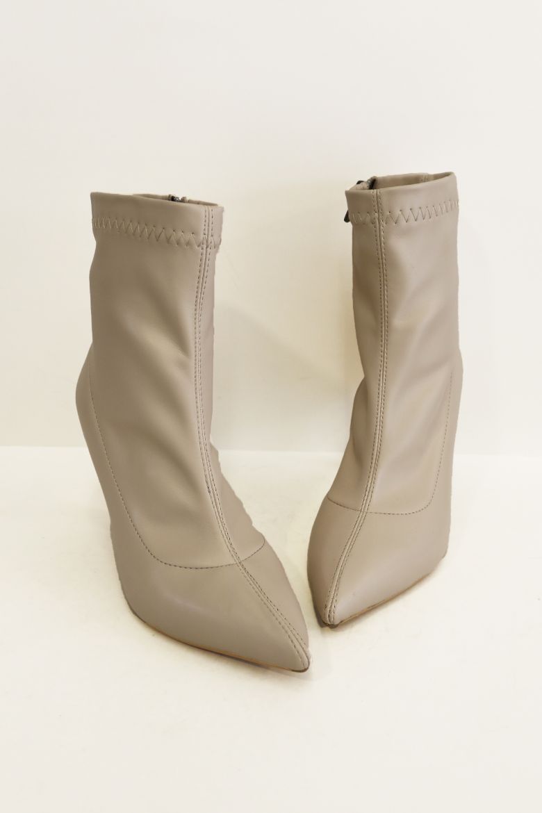 Sivri Burun Kadeh Topuk Cilt Kadın Bot  BEJ resmi